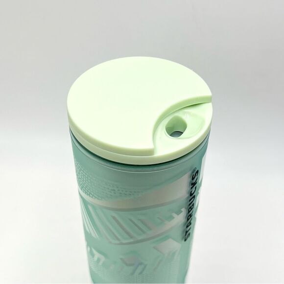 NEW Starbucks‎ LIMITED EDITION Mint Green Ribbon Swirl 16 OZ Insulated Tumbler - Picture 4 of 10